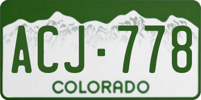 CO license plate ACJ778
