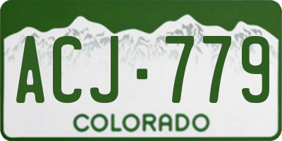 CO license plate ACJ779