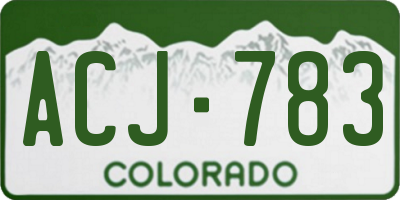 CO license plate ACJ783