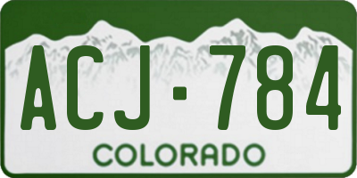 CO license plate ACJ784