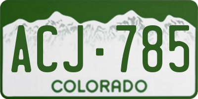 CO license plate ACJ785