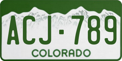 CO license plate ACJ789