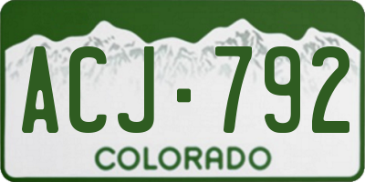 CO license plate ACJ792