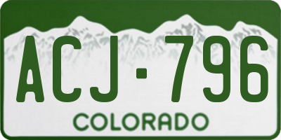 CO license plate ACJ796