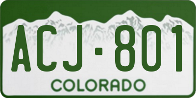 CO license plate ACJ801