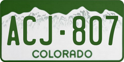 CO license plate ACJ807