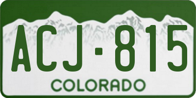 CO license plate ACJ815