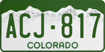CO license plate ACJ817