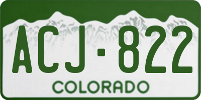 CO license plate ACJ822