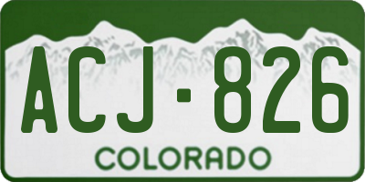 CO license plate ACJ826