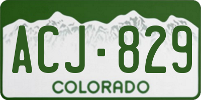 CO license plate ACJ829