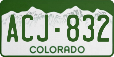 CO license plate ACJ832