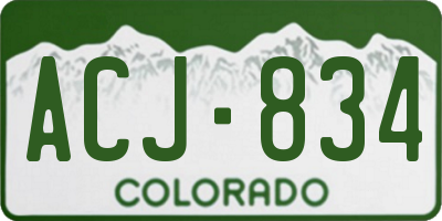 CO license plate ACJ834