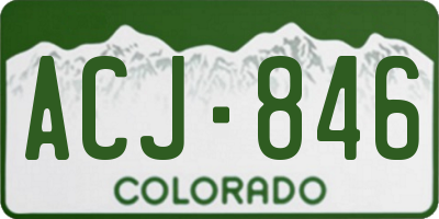 CO license plate ACJ846
