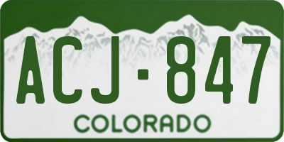 CO license plate ACJ847