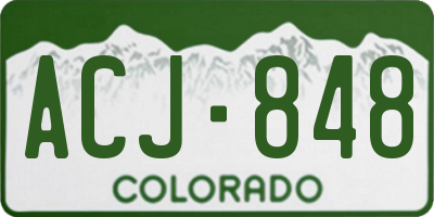 CO license plate ACJ848