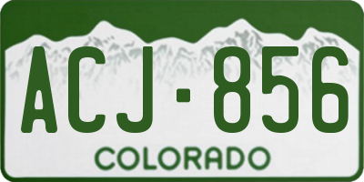 CO license plate ACJ856