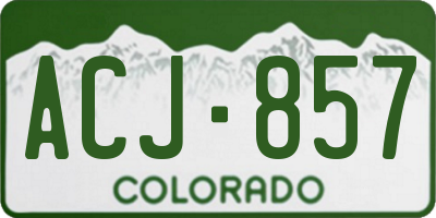 CO license plate ACJ857