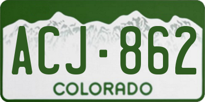 CO license plate ACJ862