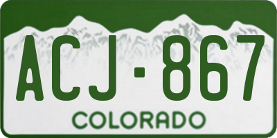 CO license plate ACJ867