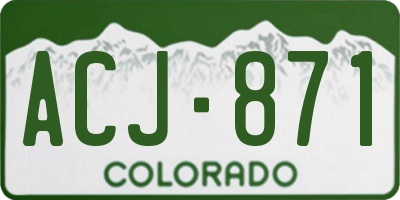 CO license plate ACJ871