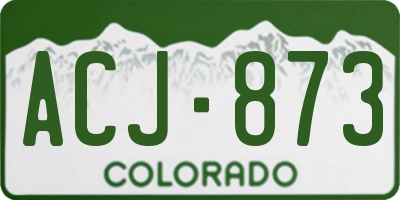 CO license plate ACJ873