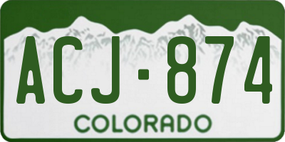 CO license plate ACJ874