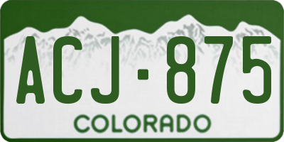 CO license plate ACJ875