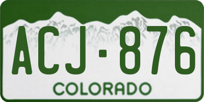 CO license plate ACJ876
