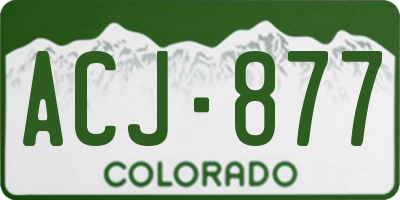 CO license plate ACJ877
