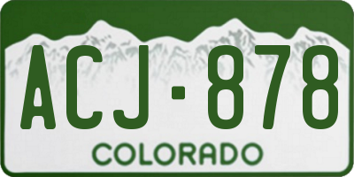 CO license plate ACJ878