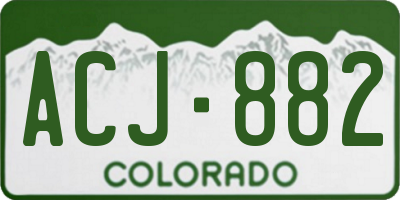 CO license plate ACJ882