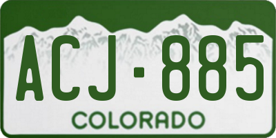 CO license plate ACJ885
