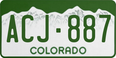 CO license plate ACJ887