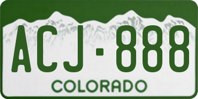 CO license plate ACJ888