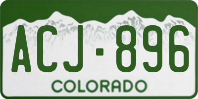 CO license plate ACJ896