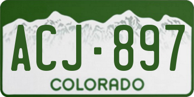 CO license plate ACJ897