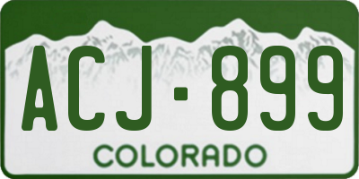 CO license plate ACJ899