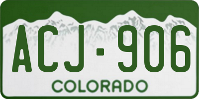 CO license plate ACJ906