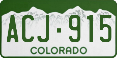 CO license plate ACJ915