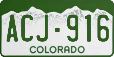 CO license plate ACJ916