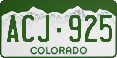 CO license plate ACJ925