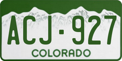 CO license plate ACJ927