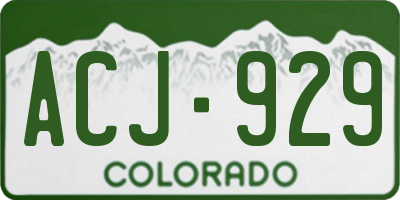 CO license plate ACJ929