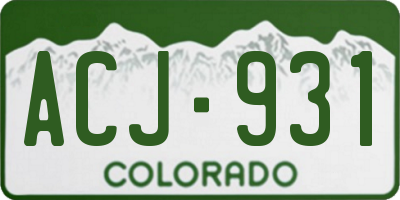 CO license plate ACJ931