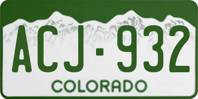 CO license plate ACJ932