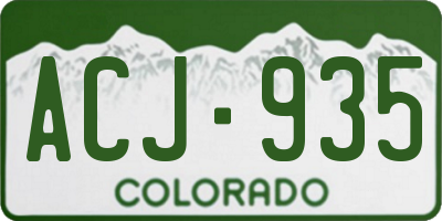 CO license plate ACJ935