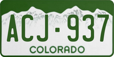 CO license plate ACJ937