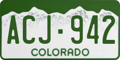 CO license plate ACJ942