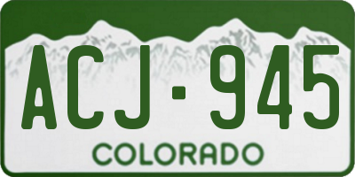 CO license plate ACJ945